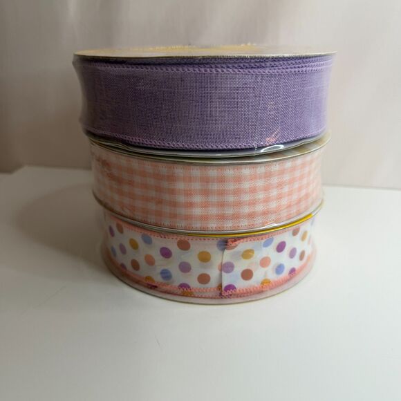 Member's Mark Other - Member's Mark Premium Wired Ribbon 1.5" x 50 Yd 3 Roll Lot Spring Colors